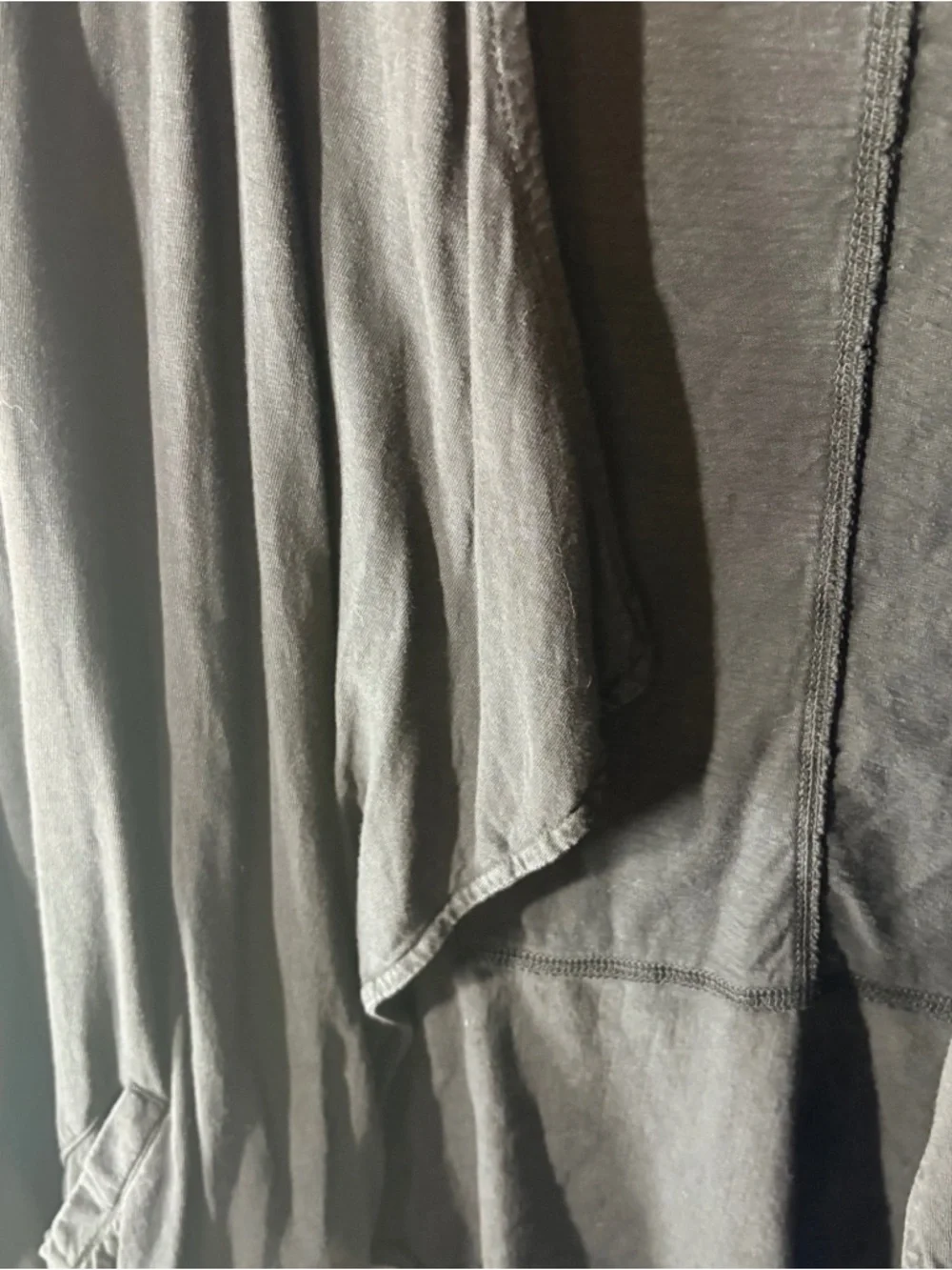 Caslon Open Cardigan M Black Cotton Linen Draped Lightweight Pockets Lagenlook - Picture 7 of 8